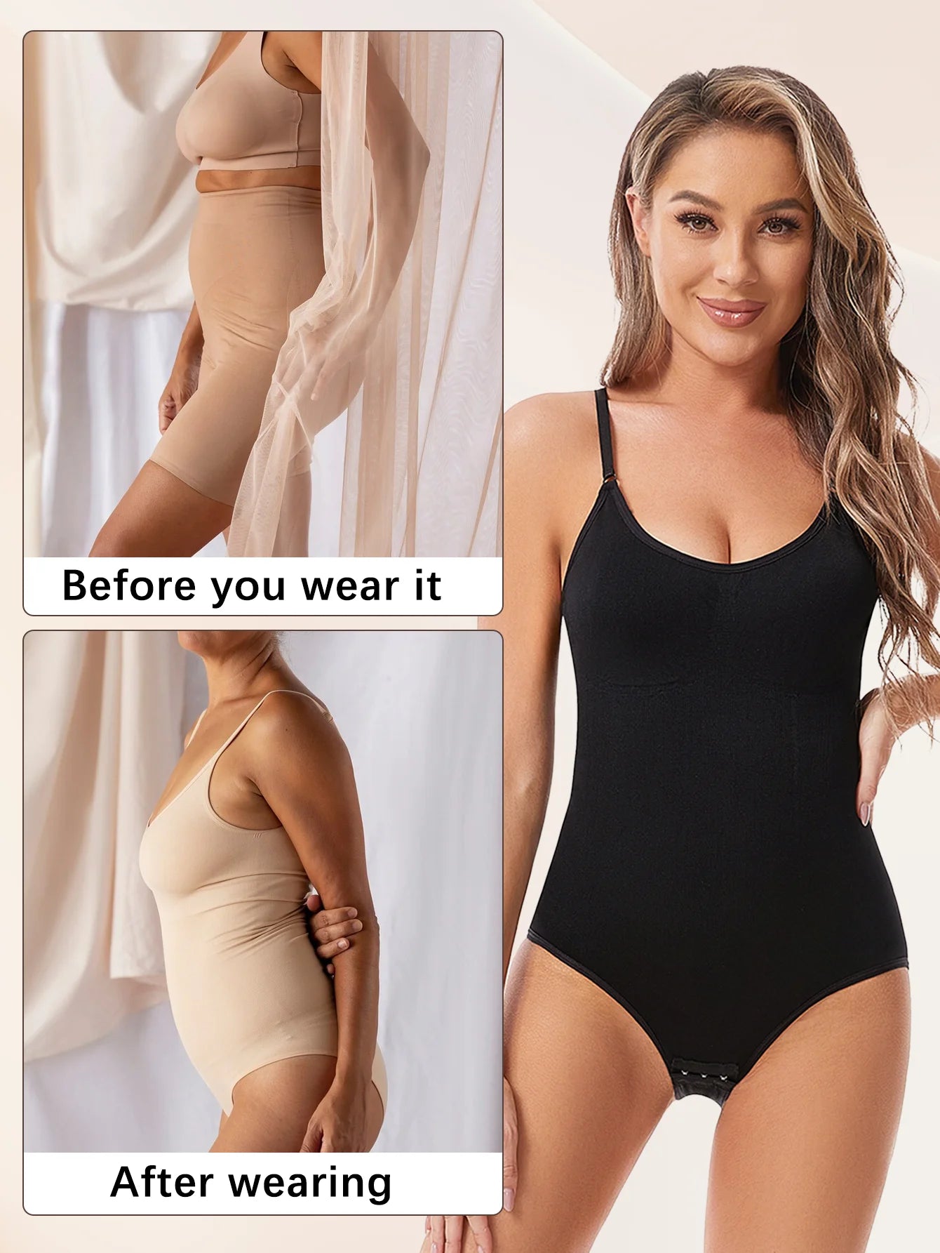 Body Gainant Sculptant Femme – Effet Taille Fine & Fessier Galbé